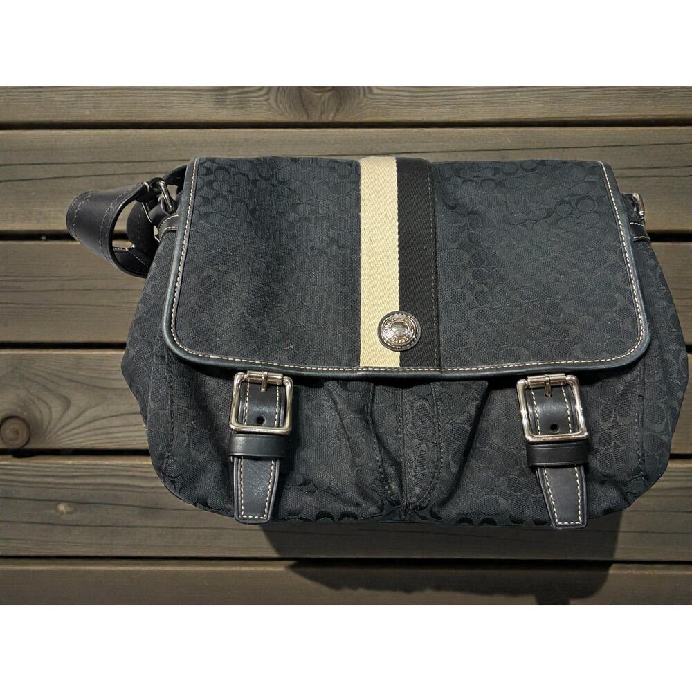 Coach Signature Canvas Crossbody / Messenger Bag – Black – $70 OBO